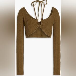 Nanushka Amra Terry Knit Top Golden Brown | Size L | NWT | Designer Minimal